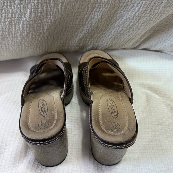 Vintage 90's Y2K Lower East Side Brown Chunky Platform Slides Sandals Size 8.5 - Picture 8 of 16